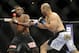 Jan 26, 2013; Chicago, IL, USA; Rampage Jackson fights against Glover Teixeira (black and white shorts) during UFC on FOX 6 at the United Center. Mandatory Credit: David Banks-USA TODAY Sports