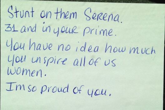 Beyoncé's Note to Serena Williams: