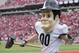 October 20, 2012; Columbus, OH, USA; Purdue Boilermakers mascot Purdue Pete celebrates during the game against the Ohio State Buckeyes at Ohio Stadium. Ohio State won the game 29-22 in overtime. Mandatory Credit: Greg Bartram-USA TODAY Sports