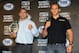 HOLLYWOOD, CA - SEPTEMBER 20: (L-R) UFC Fighters Cain Velasquez and Junior dos Santos stand for the cameras during the UFC on Fox: Velasquez v Dos Santos - Press Conference at W Hollywood on September 20, 2011 in Hollywood, California. (Photo by Victor Decolongon/Getty Images)