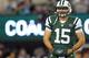 EAST RUTHERFORD, NJ - NOVEMBER 22: Quarterback Tim Tebow #15 of the New York Jets during warm ups before the start of their game against the New England Patriots at MetLife Stadium on November 22, 2012 in East Rutherford, New Jersey. (Photo by Rich Schultz /Getty Images)