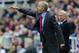NEWCASTLE UPON TYNE, ENGLAND - MAY 19: Managers Arsene Wenger (L) of Arsenal issues instructions to his players as Alan Pardew of Newcastle looks on during the Barclays Premier League match between Newcastle United and Arsenal at St James' Park on May 19, 2013 in Newcastle upon Tyne, England. (Photo by Stu Forster/Getty Images)
