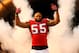 ATLANTA, GA - JANUARY 20: Defensive end John Abraham #55 of the Atlanta Falcons is introduced before the Falcons take on the San Francisco 49ers in the NFC Championship game at the Georgia Dome on January 20, 2013 in Atlanta, Georgia. (Photo by Kevin C. Cox/Getty Images)