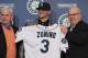 SEATTLE, WA - JULY 03: Catcher Mike Zunino, the Seattle Mariners' first-round draft choice, is introduced to the media as Scouting Director Tom McNamara (L) and GM Jack Zduriencik look on prior to the game against the Baltimore Orioles at Safeco Field on July 3, 2012 in Seattle, Washington. (Photo by Otto Greule Jr/Getty Images)