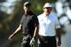 SAN FRANCISCO, CA - JUNE 15: (L-R) Tiger Woods of the United States and Phil Mickelson of the United States look on from the 14th hole during the second round of the 112th U.S. Open at The Olympic Club on June 15, 2012 in San Francisco, California. (Photo by Ezra Shaw/Getty Images)