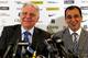 LIVERPOOL, ENGLAND - JUNE 5: New Everton manager Roberto Martinez (R) and Everton Chairman Bill Kenwright laugh during the Everton FC press conference at Goodison Park on June 5, 2013 in Liverpool, England. (Photo by Paul Thomas/Getty Images)
