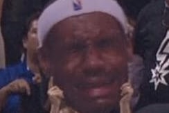 Fan Brings 'Crying LeBron' Cut-Out to Game 3