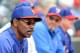 Mar 3, 2013; Surprise, AZ, USA; Texas Rangers manager Ron Washington (38) during the second inning against the Texas Rangers at Surprise Stadium. Mandatory Credit: Jake Roth-USA TODAY Sports