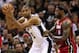 SAN ANTONIO, TX - JUNE 11: Tim Duncan #21 of the San Antonio Spurs posts up LeBron James #6 of the Miami Heat in the second half during Game Three of the 2013 NBA Finals at the AT&T Center on June 11, 2013 in San Antonio, Texas. NOTE TO USER: User expressly acknowledges and agrees that, by downloading and or using this photograph, User is consenting to the terms and conditions of the Getty Images License Agreement. (Photo by Mike Ehrmann/Getty Images)
