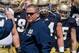 Apr 20, 2013; Notre Dame, IN, USA; Notre Dame Fighting Irish head coach Brian Kelly waits to lead his team onto the field for the Blue-Gold Game at Notre Dame Stadium. Mandatory Credit: Matt Cashore-USA TODAY Sports