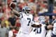 GLENDALE, AZ - JANUARY 01: Quarterback Tarvaris Jackson #7 of the Seattle Seahawks throws a pass during the NFL game against the Arizona Cardinals at the University of Phoenix Stadium on January 1, 2012 in Glendale, Arizona. The Cardinals defeated the Seahawks 23-20 in overtime. (Photo by Christian Petersen/Getty Images)