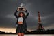 Serena Williams poses in Paris with French Open Trophy.