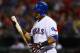 ARLINGTON, TX - JUNE 12: Nelson Cruz #17 of the Texas Rangers reacts to striking out against the Cleveland Indians in the bottom of the sixth inning at Rangers Ballpark in Arlington on June 12, 2013 in Arlington, Texas. (Photo by Tom Pennington/Getty Images)
