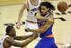 Apr 12, 2013; Cleveland, OH, USA; New York Knicks small forward Chris Copeland (14) makes a no-look pass in the first quarter against the Cleveland Cavaliers at Quicken Loans Arena. Mandatory Credit: David Richard-USA TODAY Sports