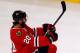 CHICAGO, IL - JUNE 12: Brandon Saad #20 of the Chicago Blackhawks celebrates after he scored a second period goal against the Boston Bruins in Game One of the 2013 NHL Stanley Cup Final at United Center on June 12, 2013 in Chicago, Illinois. (Photo by Gregory Shamus/Getty Images)