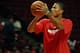 CHICAGO, IL - FEBRUARY 28: Derrick Rose #1 of the Chicago Bulls shoots while working out before the Bulls take on the Phildelphia 76ers at the United Center on February 28, 2013 in Chicago, Illinois. NOTE TO USER: User expressly acknowledges and agrees that, by downloading and or using this photograph, User is consenting to the terms and conditions of the Getty Images License Agreement. (Photo by Jonathan Daniel/Getty Images)