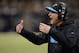 Dec 30, 2012; New Orleans, LA, USA; Carolina Panthers quarterback coach Mike Shula yells to the team from the sidelines during second half of their game against the New Orleans Saints at the Mercedes-Benz Superdome. The Carolina Panthers defeated the New Orleans Saints 44-38. John David Mercer-USA TODAY Sports