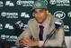 Apr 26, 2013; Florham Park, NJ, USA; New York Jets first round selection cornerback Dee Milliner answers questions during a press conference at the New York Jets Training Facility. Mandatory Credit: Jim O'Connor-USA TODAY Sports