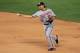 DENVER, CO - JUNE 11: Second baseman Anthony Rendon #6 of the Washington Nationals throws out a runner against the Colorado Rockies at Coors Field on June 11, 2013 in Denver, Colorado. The Rockies defeated the Nationals 8-3. (Photo by Doug Pensinger/Getty Images)