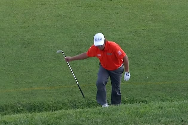 Jason Dufner Throws His Club in the Water at the U.S. Open