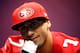 NEW ORLEANS, LA - JANUARY 29: Colin Kaepernick #7 of the San Francisco 49ers answers questions from the media during Super Bowl XLVII Media Day ahead of Super Bowl XLVII at the Mercedes-Benz Superdome on January 29, 2013 in New Orleans, Louisiana. The 49ers will take on the Baltimore Ravens on February 3, 2013 at the Mercedes-Benz Superdome. (Photo by Chris Graythen/Getty Images)