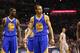 SAN ANTONIO, TX - MAY 14: Harrison Barnes #40 and Stephen Curry #30 of the Golden State Warriors during Game Five of the Western Conference Semifinals of the 2013 NBA Playoffs at AT&T Center on May 14, 2013 in San Antonio, Texas. NOTE TO USER: User expressly acknowledges and agrees that, by downloading and or using this photograph, User is consenting to the terms and conditions of the Getty Images License Agreement. (Photo by Ronald Martinez/Getty Images)