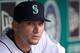 SEATTLE, WA - JUNE 11: Mike Zunino of the Seattle Mariners is pictured in the dugout before a game against the Houston Astros at Safeco Field on June 11, 2013 in Seattle, Washington. The Mariners won the game 4-0. (Photo by Stephen Brashear/Getty Images)