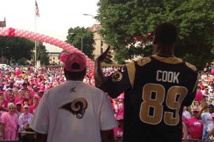 Jared Cook and Mom for Breast Cancer Awareness