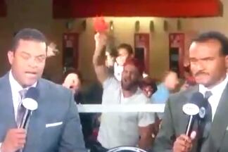 Angels Fan Fails Miserably to Videobomb Angels Postgame Show