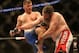 Jun 15, 2013; Winnipeg, MB, Canada; Roy Nelson (right) fights Stipe Miocic during their Heavyweight bout at UFC 161 at MTS Centre. Mandatory Credit: Tom Szczerbowski-USA TODAY Sports