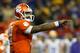 ATLANTA, GA - DECEMBER 31: Tajh Boyd #10 of the Clemson Tigers points to the LSU Tigers defense during the 2012 Chick-fil-A Bowl at Georgia Dome on December 31, 2012 in Atlanta, Georgia. (Photo by Kevin C. Cox/Getty Images)