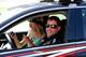 Tony Stewart gets ready to take TV media for a fast pace car ride at Daytona International Speedway. Credit: Dwight Drum