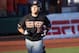 June 9, 2013; Corvallis, OR, USA; Oregon State Beavers player Dylan Davis (10) rounds the bases after hitting a home run against the Kansas State Wildcats in the first inning of the Corvallis Super Regional at Goss Stadium. Mandatory Credit: Jaime Valdez-USA TODAY Sports