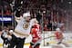 Jun 15, 2013; Chicago, IL, USA; Boston Bruins left wing Daniel Paille (20) celebrates after scoring the game-winning goal against the Chicago Blackhawks during the overtime period in game two of the 2013 Stanley Cup Final at the United Center. The Bruins won 2-1. Mandatory Credit: Rob Grabowski-USA TODAY Sports