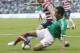 MEXICO CITY, MEXICO - AUGUST 15: Jesus Zavala of Mexico fights for the ball with Jose Torres of the United States during a FIFA friendly match between Mexico and US at Azteca Stadium on August 15, 2012 in Mexico City, Mexico. (Photo by Miguel Tovar/Getty Images)