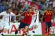 NETANYA, ISRAEL - JUNE 15: Asier Illarramendi (C) of Spain is challenged by Stefan Johansen (L) and Magnus Wolff Eikrem of Norway during the UEFA European U21 Championship Semi Final match between Spain and Norway at Netanya Stadium on June 15, 2013 in Netanya, Israel. (Photo by Alex Grimm/Getty Images)
