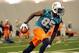July 27 2012; Davie, FL, USA; Miami Dolphins wide receiver Chad Johnson (85) during practice at the Dolphins training facility. Mandatory Credit: Steve Mitchell-USA TODAY Sports