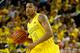 ANN ARBOR, MI - FEBRUARY 05: Trey Burke #3 of the Michigan Wolverines brings up the ball against the Ohio State Buckeyes at Crisler Center on February 5, 2013 in Ann Arbor, Michigan. Michigan won the game 76-74 in overtime. (Photo by Gregory Shamus/Getty Images)