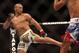 September 22, 2012; Toronto, ON, CANADA; Cub Swanson kicks at Charles Oliveira in the featherweights fight during UFC 152 at the Air Canada Centre. Mandatory Credit: Tom Szczerbowski-USA TODAY Sports