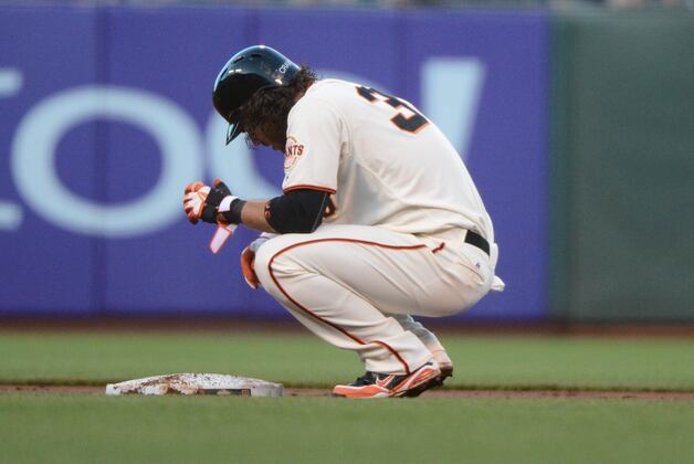 Crawford Leaves with Sprained Middle and Index Fingers on His Right Hand