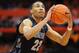 Feb 23, 2013; Syracuse, NY, USA; Georgetown Hoyas forward Otto Porter Jr. (22) takes a free throw during the second half against the Syracuse Orange at the Carrier Dome. Georgetown defeated Syracuse 57-46. Mandatory Credit: Rich Barnes-USA TODAY Sports