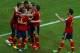 RECIFE, BRAZIL - JUNE 16: Pedro Rodriguez of Spain (obscured) celebrates with team mates as he scores their first goal during the FIFA Confederations Cup Brazil 2013 Group B match between Spain and Uruguay at the Arena Pernambuco on June 16, 2013 in Recife, Brazil. (Photo by Robert Cianflone/Getty Images)