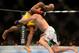 Jul. 7, 2012; Las Vegas, NV, USA; UFC fighter Chael Sonnen (right) against Anderson Silva during a middleweight bout in UFC 148 at the MGM Grand Garden Arena. Mandatory Credit: Mark J. Rebilas-USA TODAY Sports