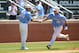 June 11, 2013; Chapel Hill, NC, USA; North Carolina catcher Brian Holberton (10) is congratulated by North Carolina third base coach after his second inning two run home run against South Carolina during the Chapel Hill Super Regional of the NCAA baseball tournament at Boshamer Stadium. Mandatory Credit: James Guillory-USA TODAY Sports