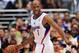 March 17, 2013; Los Angeles, CA, USA; Los Angeles Clippers point guard Chauncey Billups (1) controls the ball against the New York Knicks during the game at Staples Center. Mandatory Credit: Gary A. Vasquez-USA TODAY Sports