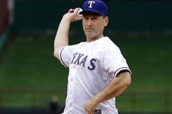 Supreme Court Justice Samuel Alito Tosses First Pitch at Rangers Game