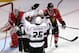 CHICAGO, IL - JUNE 08: (L-R) Anze Kopitar #11, Jeff Carter #77, Slava Voynov #26 and Mike Richards #10 and Drew Doughty #8 of the Los Angeles Kings celebrate after Kopitar scored a goal in the third period against the Chicago Blackhawks during Game Five of the Western Conference Finals of the 2013 NHL Stanley Cup Playoffs at United Center on June 8, 2013 in Chicago, Illinois. (Photo by Jonathan Daniel/Getty Images)