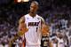 MIAMI, FL - JUNE 18: Chris Bosh #1 of the Miami Heat reacts in overtime against the San Antonio Spurs during Game Six of the 2013 NBA Finals at AmericanAirlines Arena on June 18, 2013 in Miami, Florida. NOTE TO USER: User expressly acknowledges and agrees that, by downloading and or using this photograph, User is consenting to the terms and conditions of the Getty Images License Agreement. (Photo by Mike Ehrmann/Getty Images)