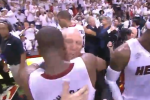 Watch: Pop Hugs LeBron and Wade After the Game