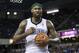 April 07, 2013; Sacramento, CA, USA; Sacramento Kings center DeMarcus Cousins (15) reacts after the play against the Memphis Grizzlies during the fourth quarter at Sleep Train Arena. The Grizzlies won 89-87. Mandatory Credit: Kelley L Cox-USA TODAY Sports